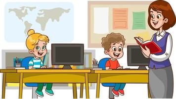 teacher-teaching-students-in-classroom-illustration-vector